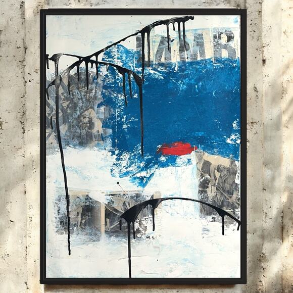 Original Mixed Media Abstract Modern Art Painting 18x24 